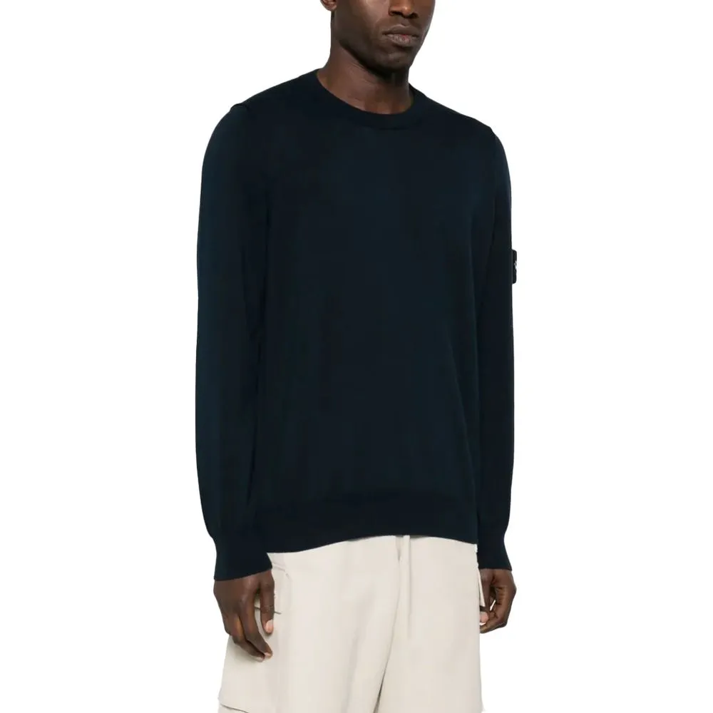 Stone Island Blue Cotton Sweater
