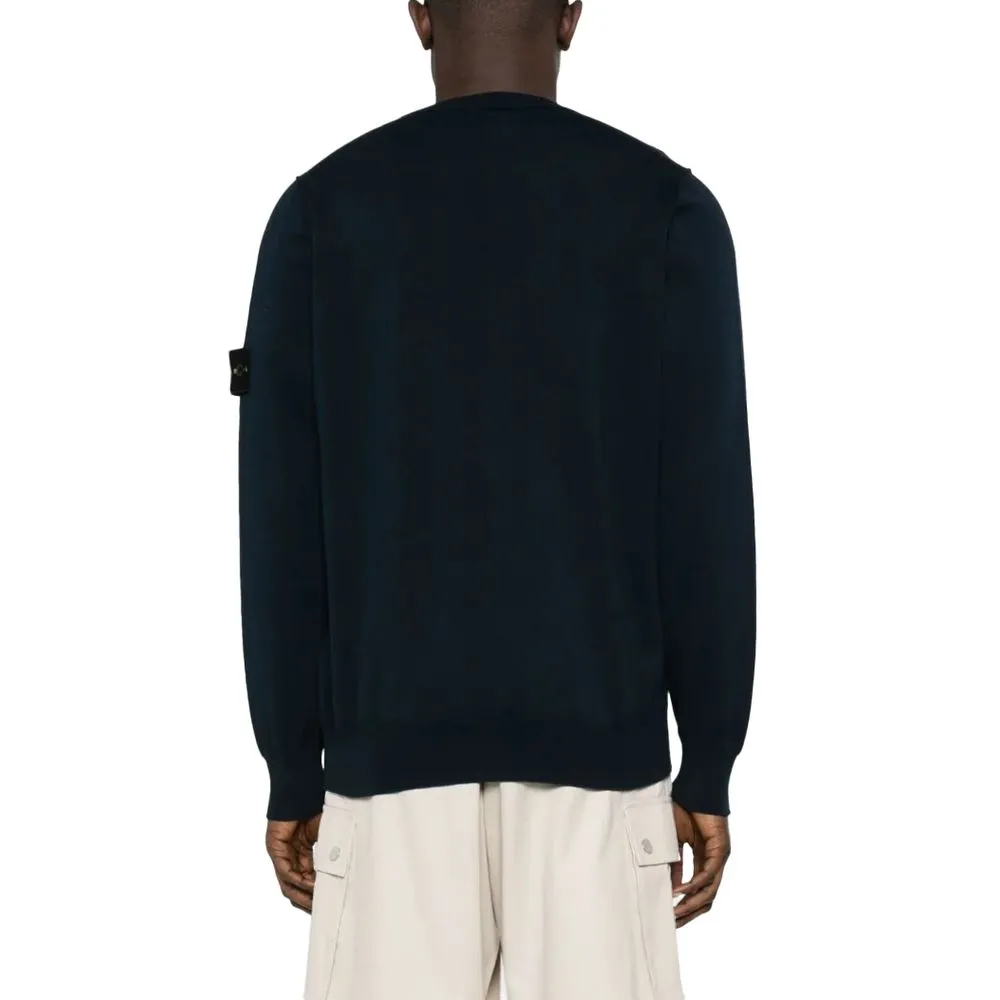 Stone Island Blue Cotton Sweater