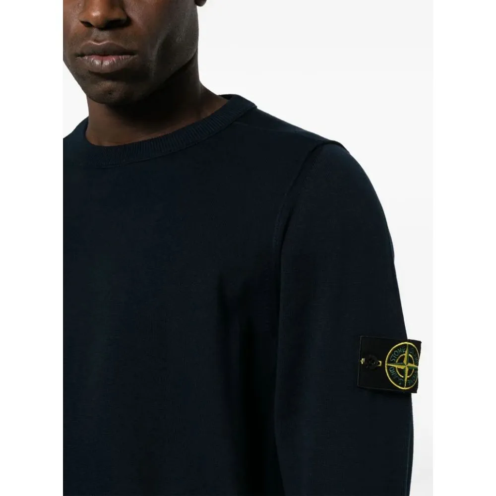 Stone Island Blue Cotton Sweater