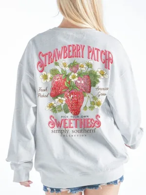 Strawberry Patch Crewneck Pullover by Simply Southern