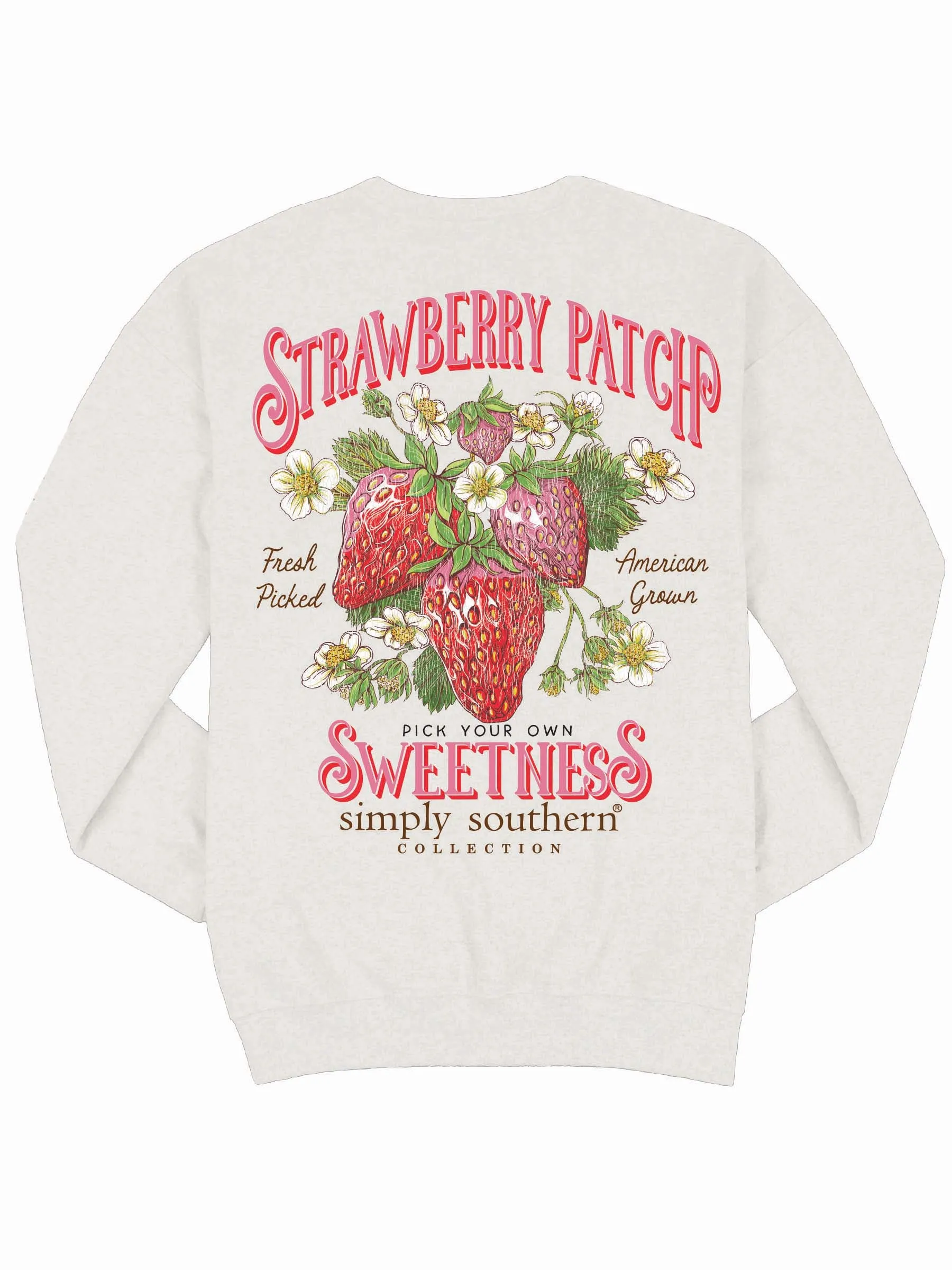 Strawberry Patch Crewneck Pullover by Simply Southern