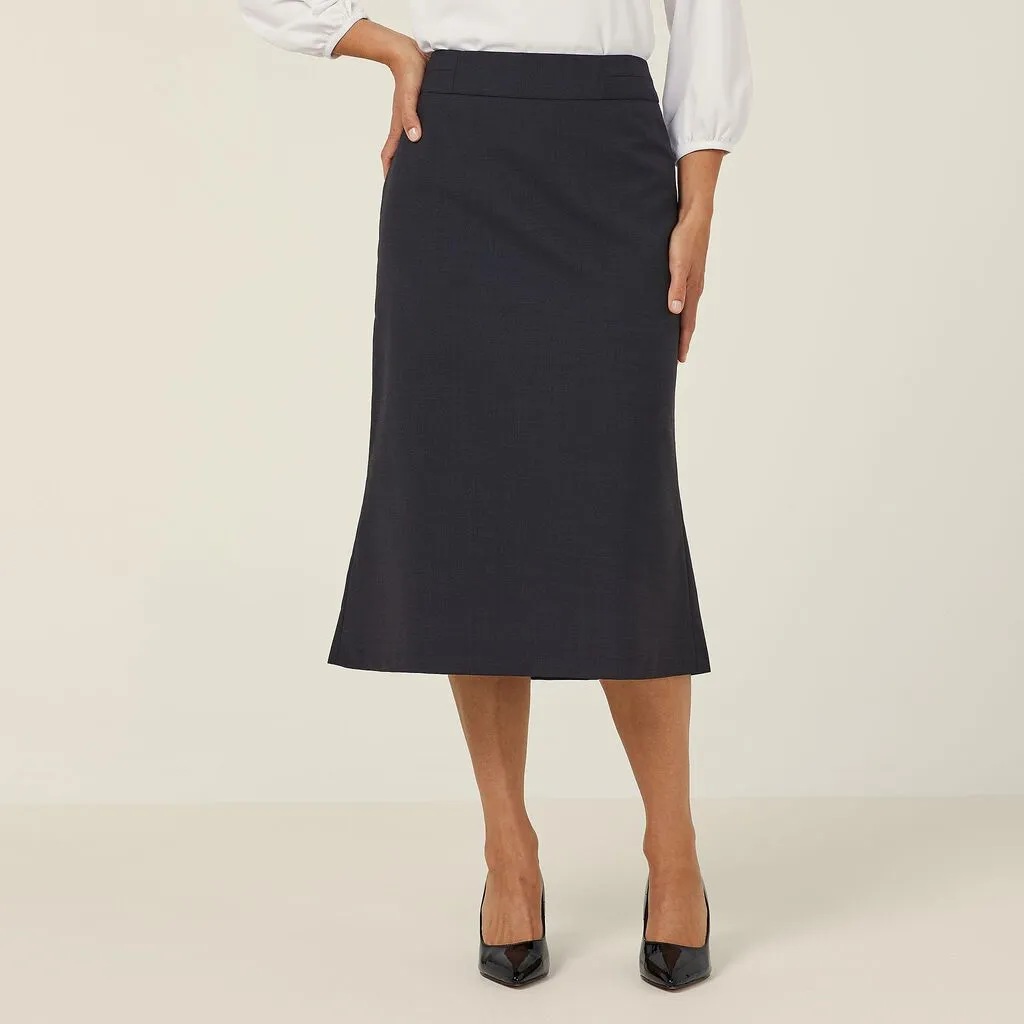 STRETCH WOOL BLEND PANEL PENCIL SKIRT