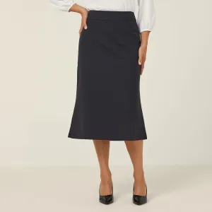 STRETCH WOOL BLEND PANEL PENCIL SKIRT