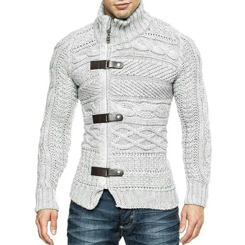 Stylish knitted turtleneck sweater for men - Noxley