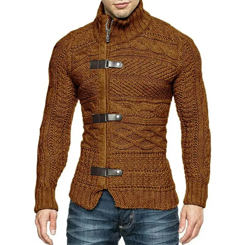 Stylish knitted turtleneck sweater for men - Noxley