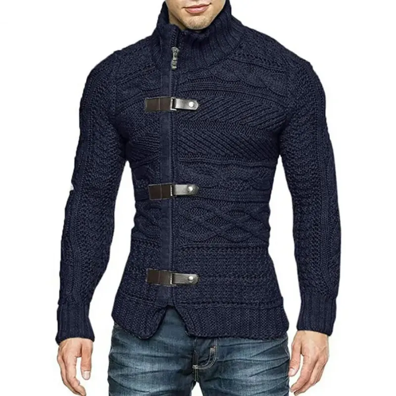 Stylish knitted turtleneck sweater for men - Noxley