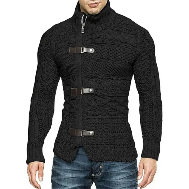 Stylish knitted turtleneck sweater for men - Noxley