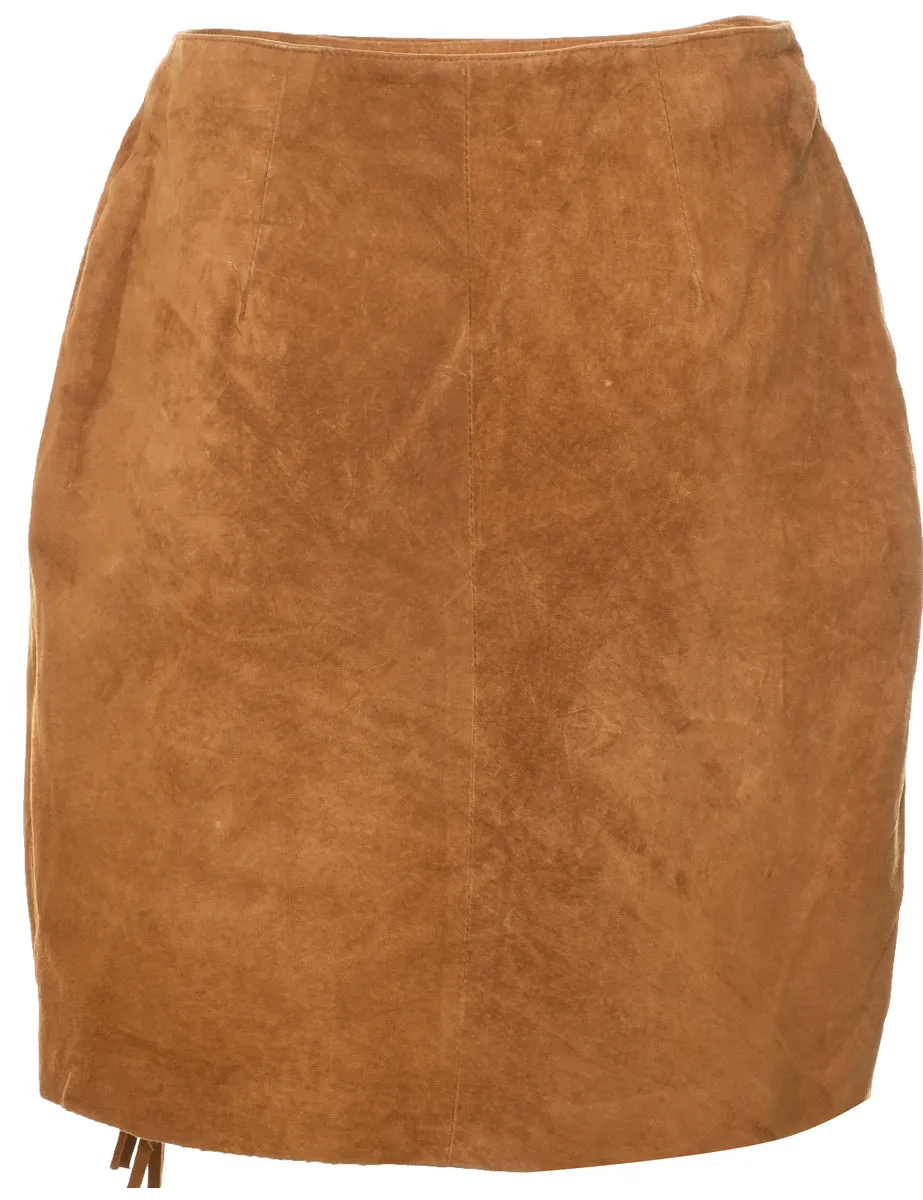 Suede Pencil Skirt - M