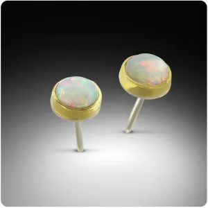 Sunset Studs - Ethiopian Opal, 22K & Silver
