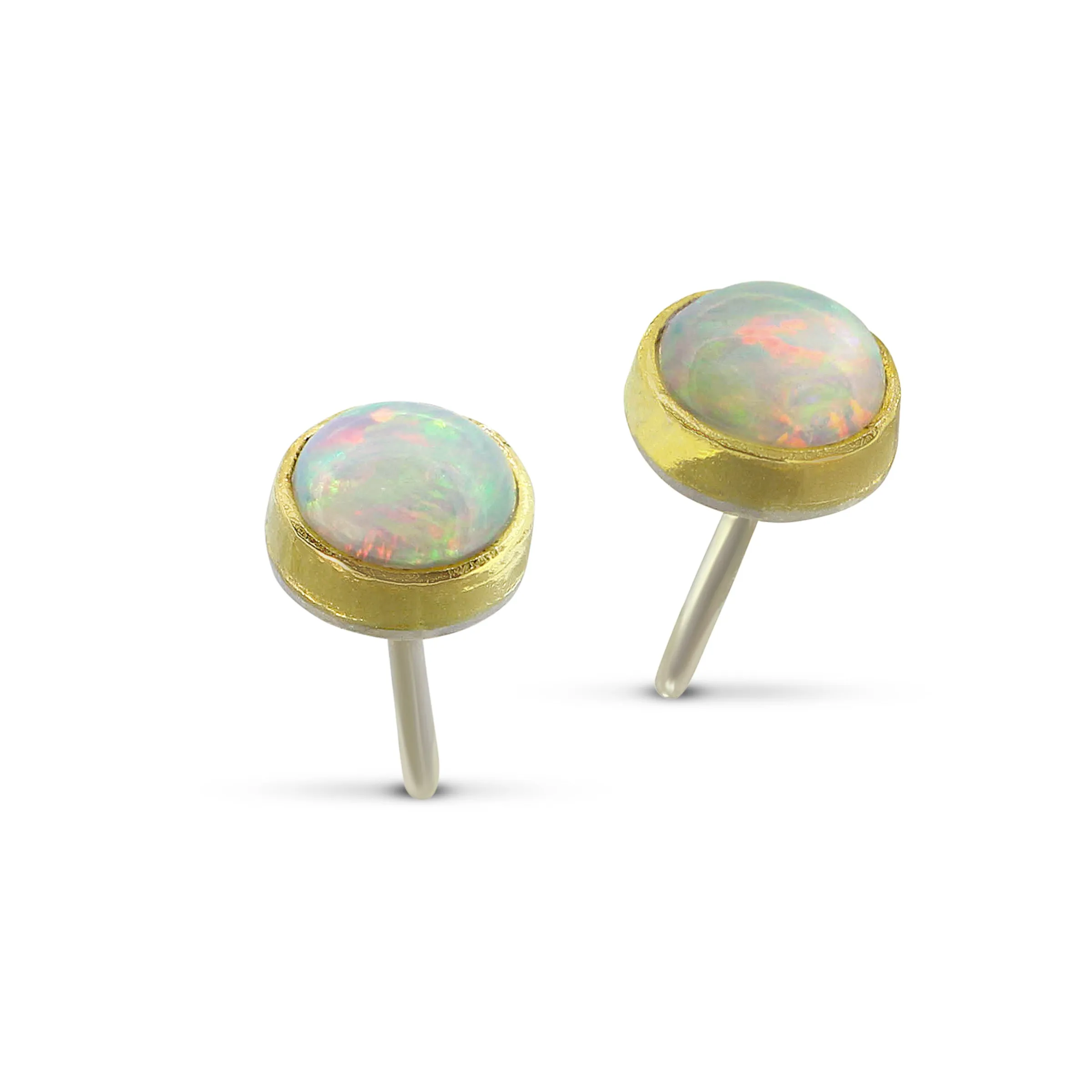 Sunset Studs - Ethiopian Opal, 22K & Silver