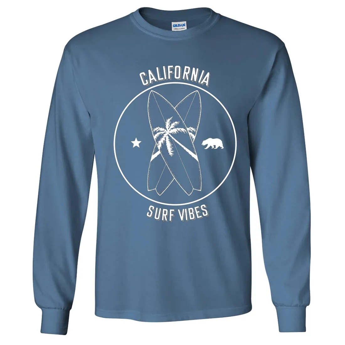 Surf Vibes White Print Long Sleeve Shirt