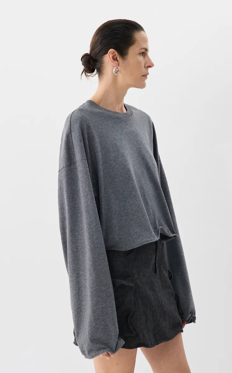 Sweatshirt / JNBY Twist-Knot Oversized Cotton Sweatshirt