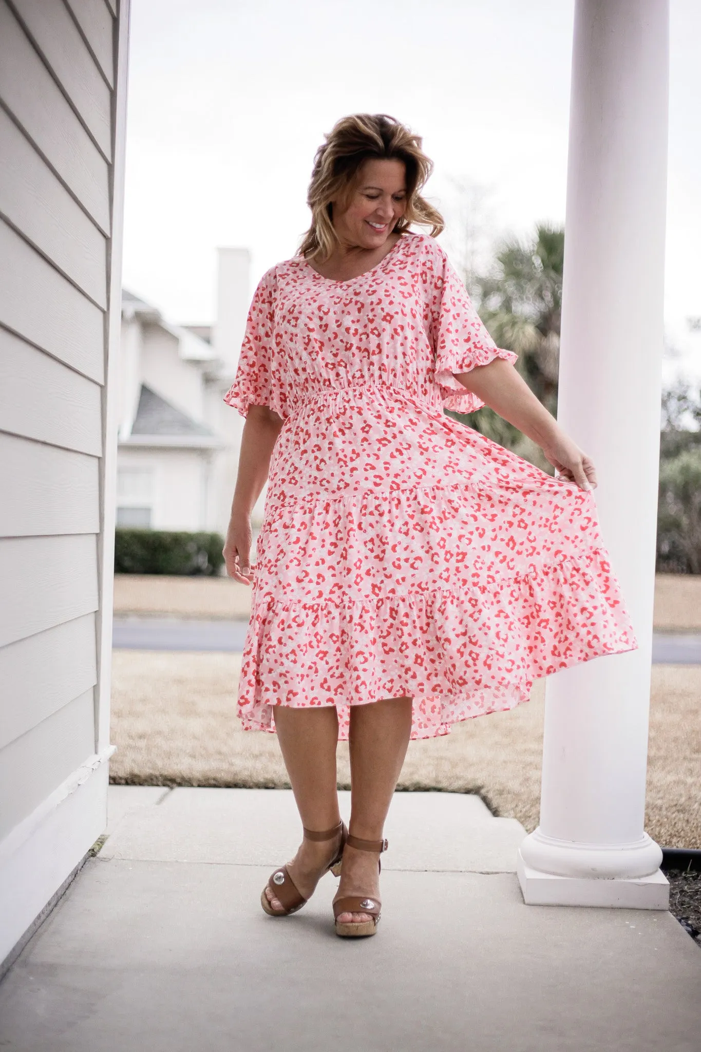Sweetheart Pink Leopard Dress