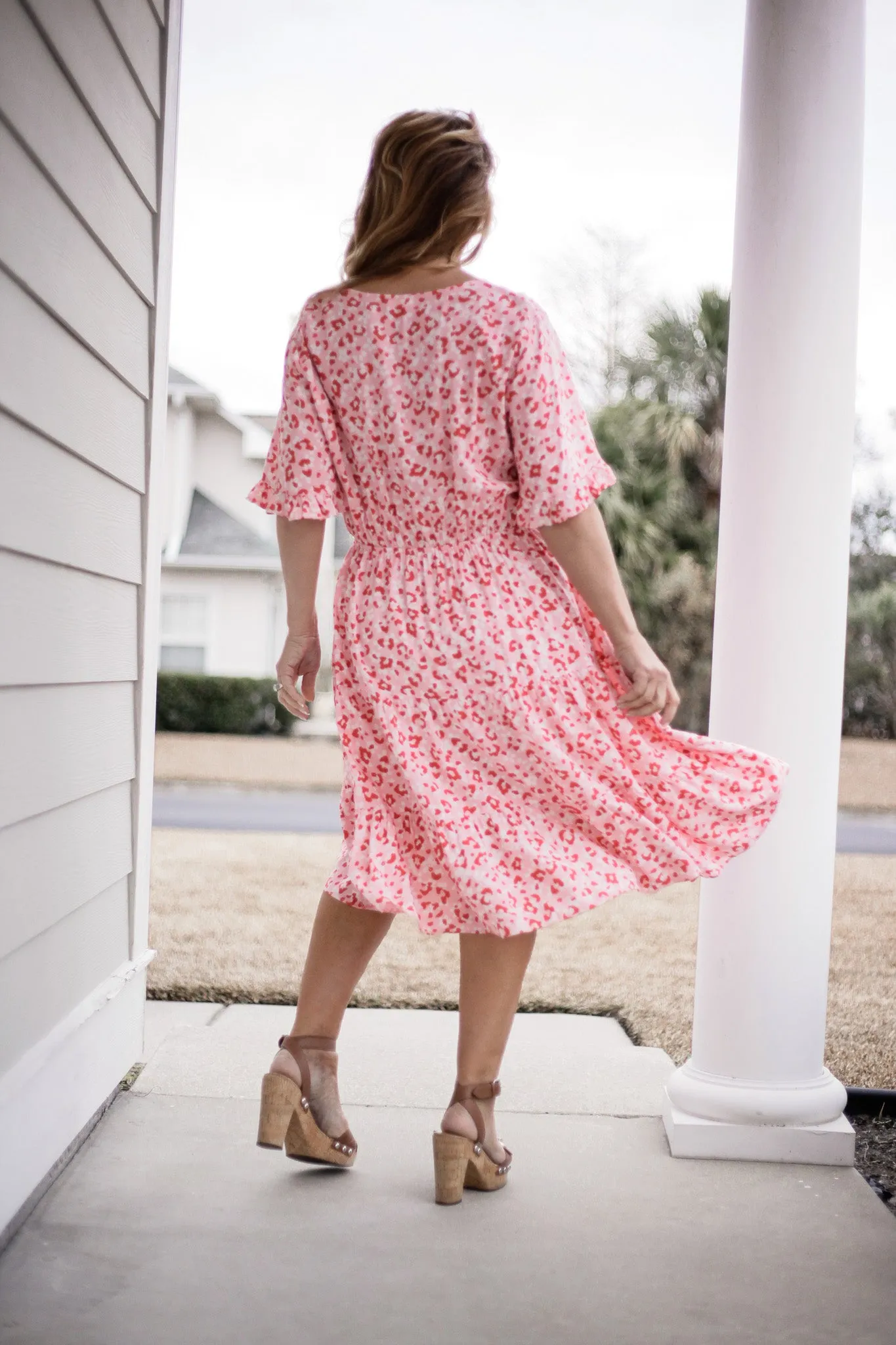 Sweetheart Pink Leopard Dress