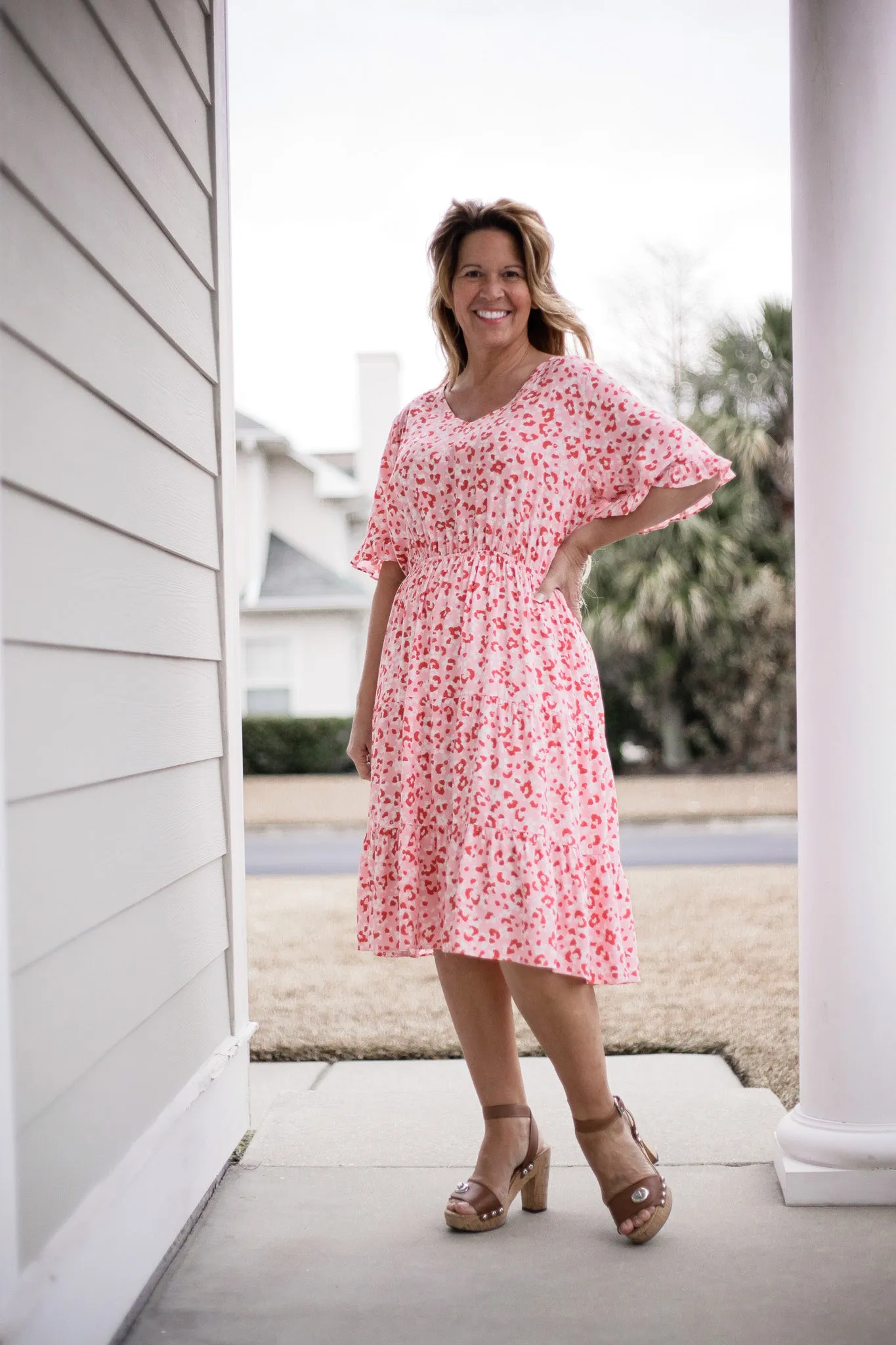 Sweetheart Pink Leopard Dress