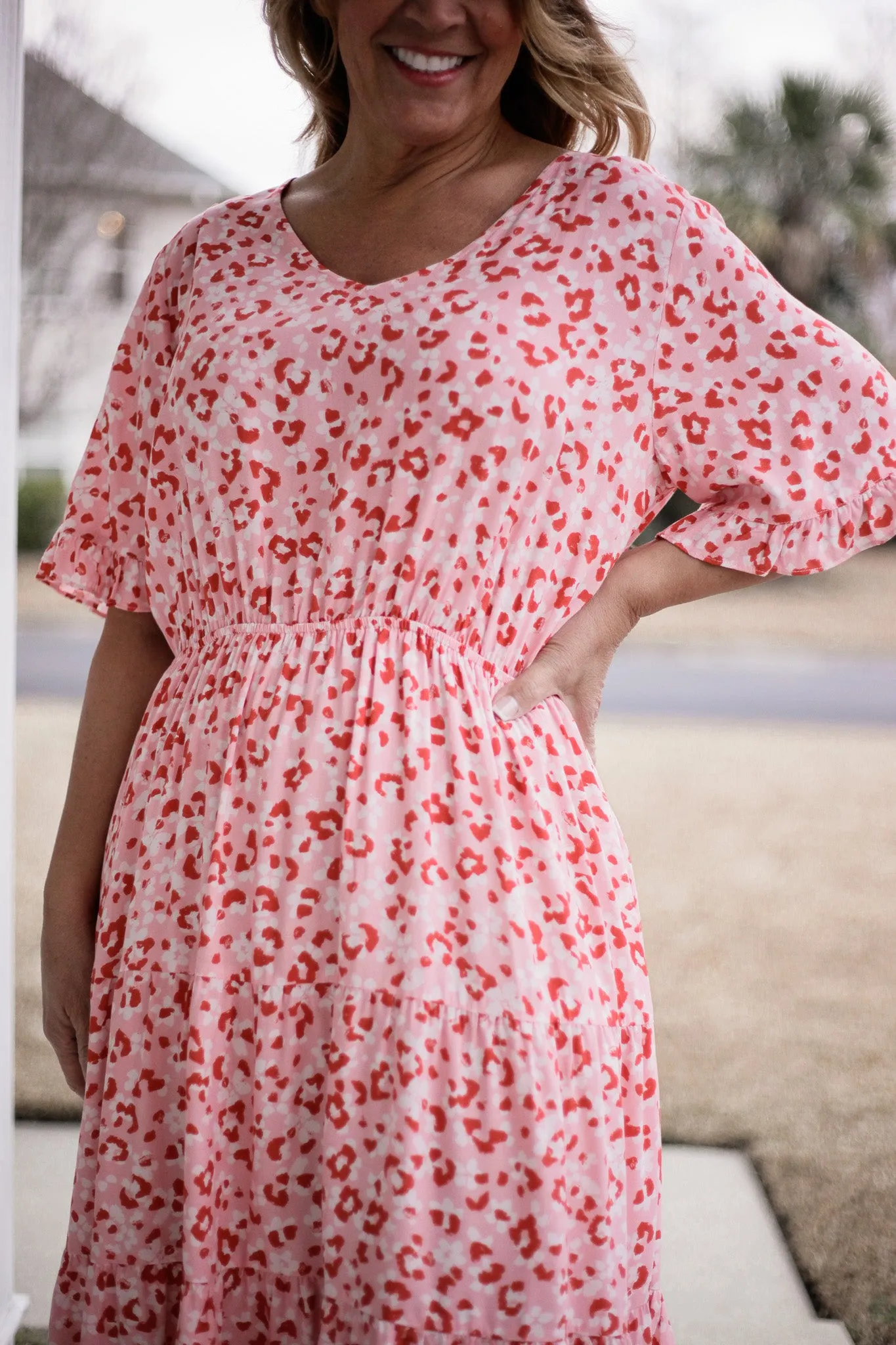 Sweetheart Pink Leopard Dress