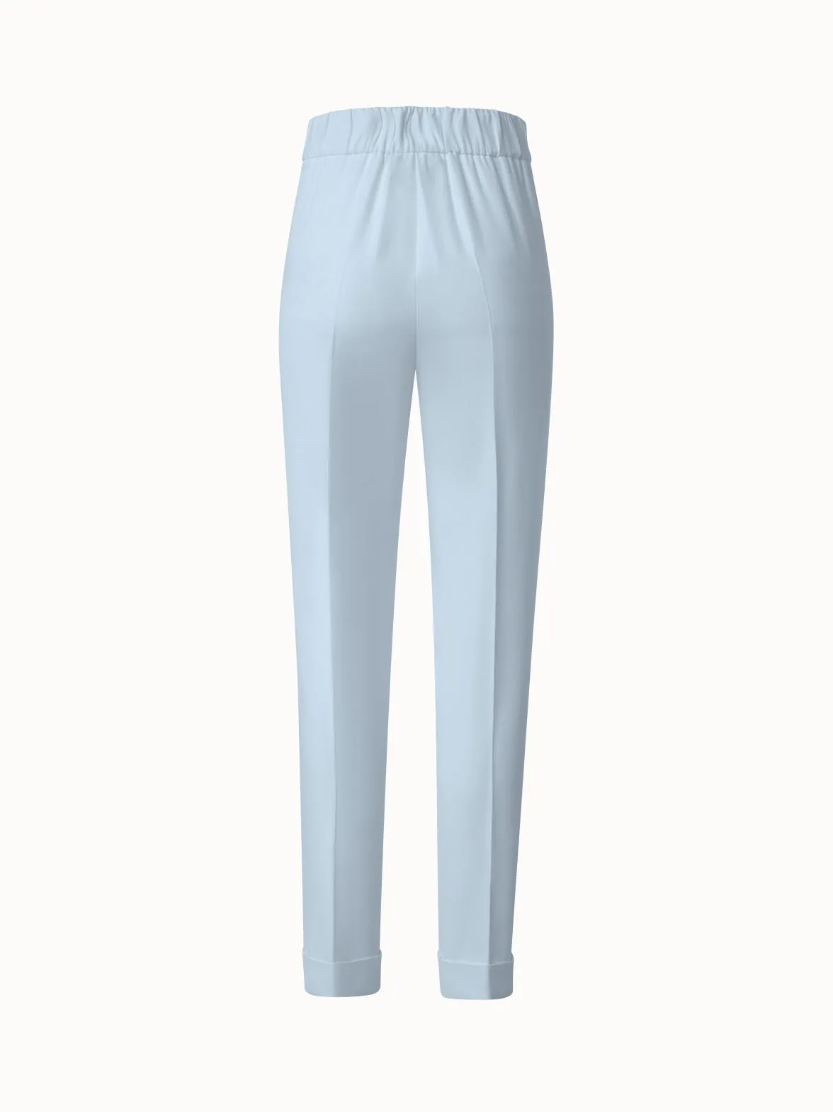 Tapered Crêpe Pants with Elastic Back