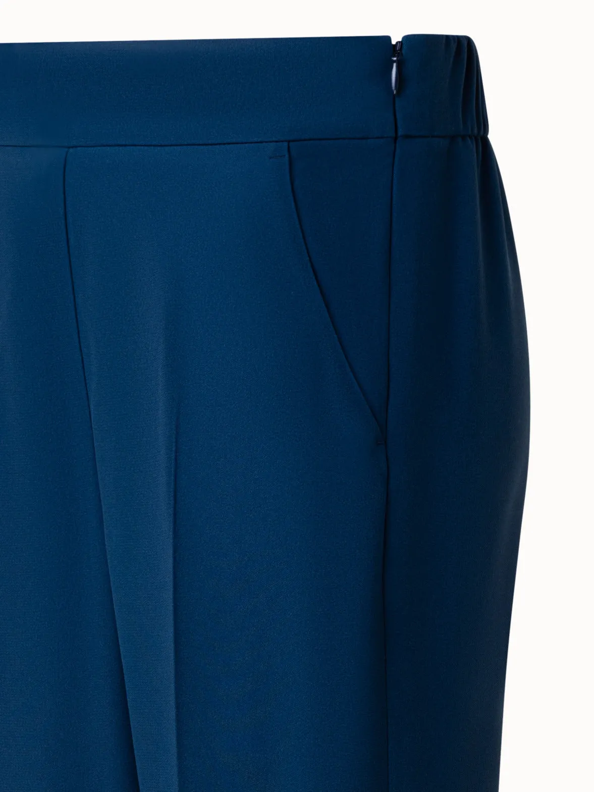 Tapered Crêpe Pants with Elastic Back