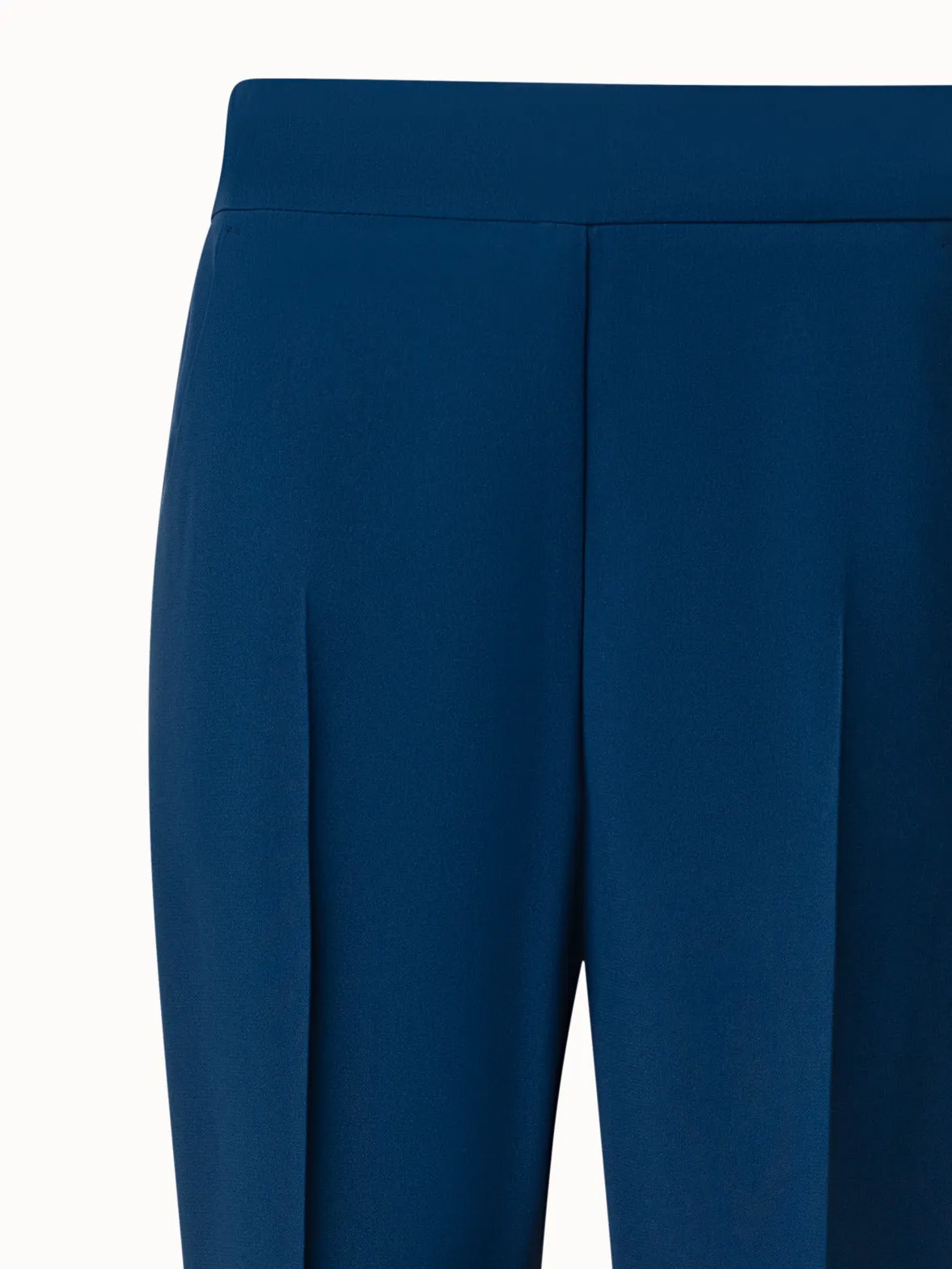 Tapered Crêpe Pants with Elastic Back