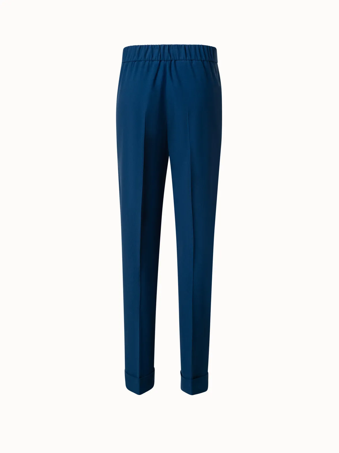 Tapered Crêpe Pants with Elastic Back
