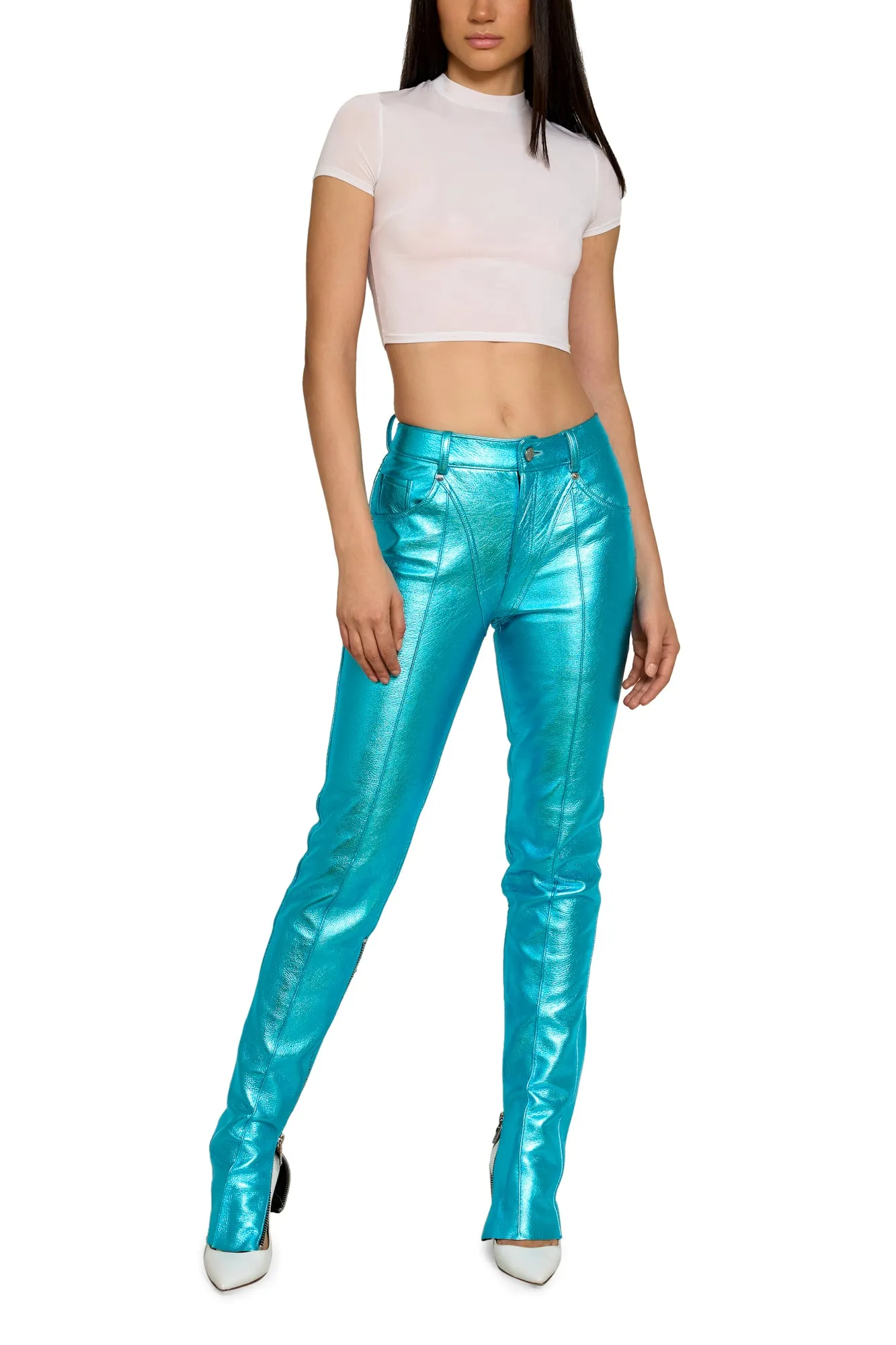 Tapered Pants with Zipper Detail