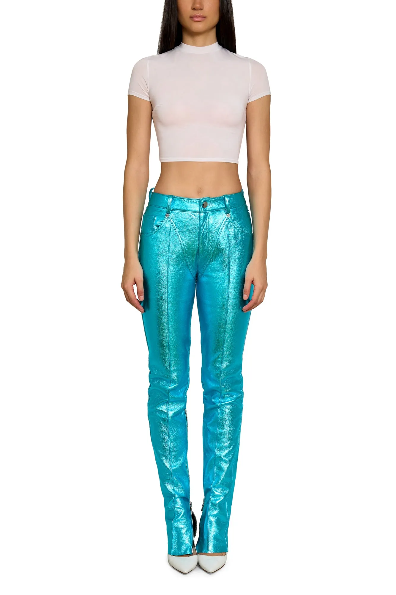 Tapered Pants with Zipper Detail