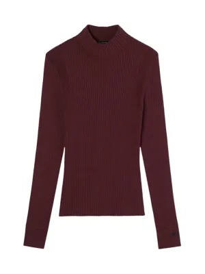 Tara Jarmon Prudie Burgundy Ribbed Sweater