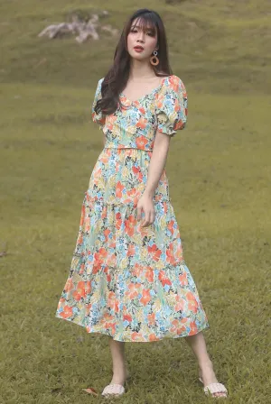 TDC Eureka Multiway Puffy Sleeve Dress In Autumn