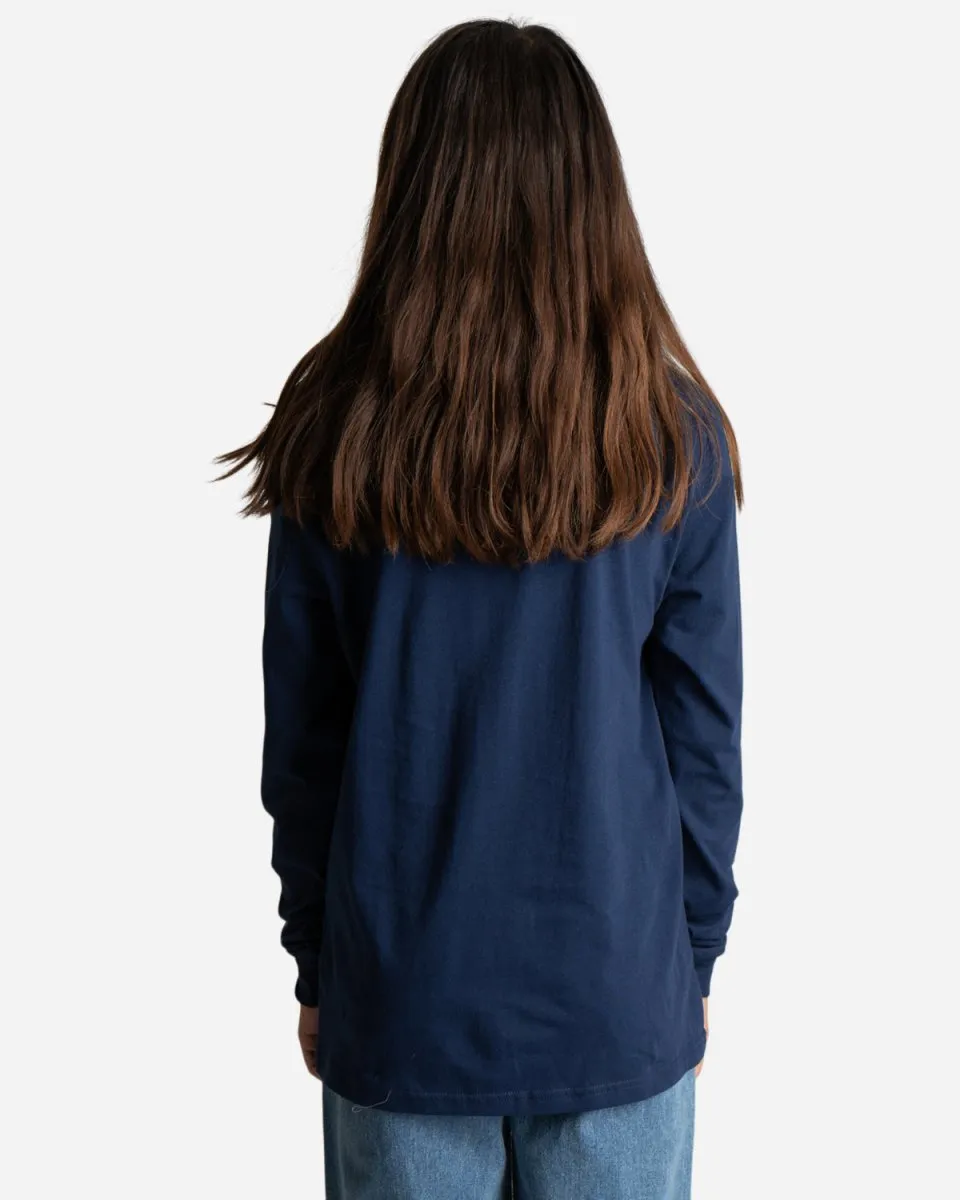 Teens L/S Graphic Organic T-Shirt - Navy