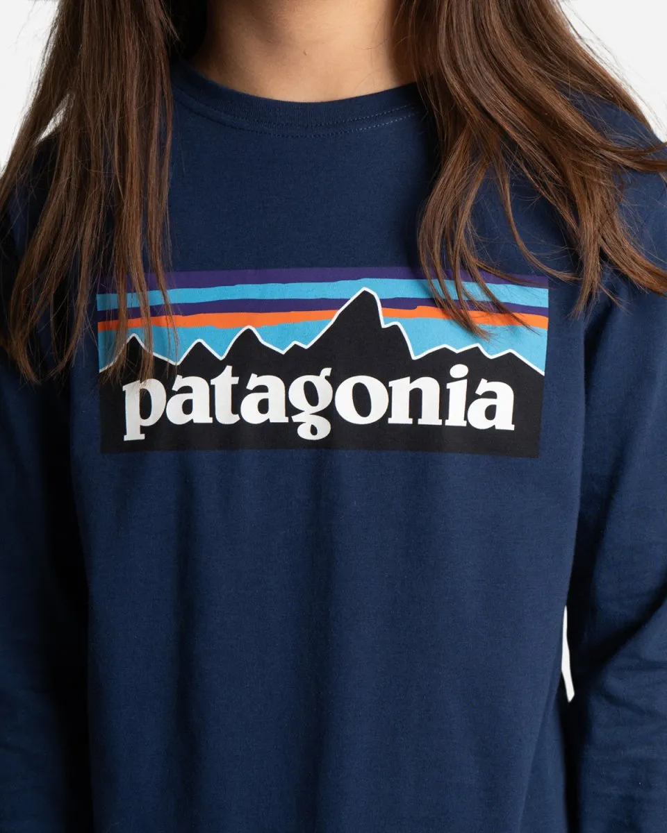 Teens L/S Graphic Organic T-Shirt - Navy