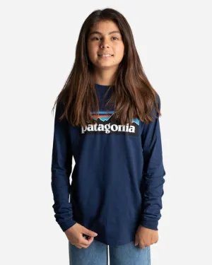 Teens L/S Graphic Organic T-Shirt - Navy
