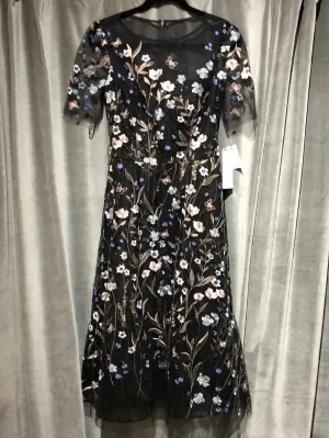 Teri John Black, Sequin, Floral Midid Fit and Flare Dress