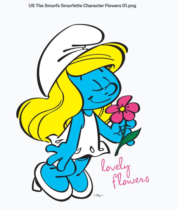The Smurfs Smurfette Character Flowers Official Women's T-shirt (White)