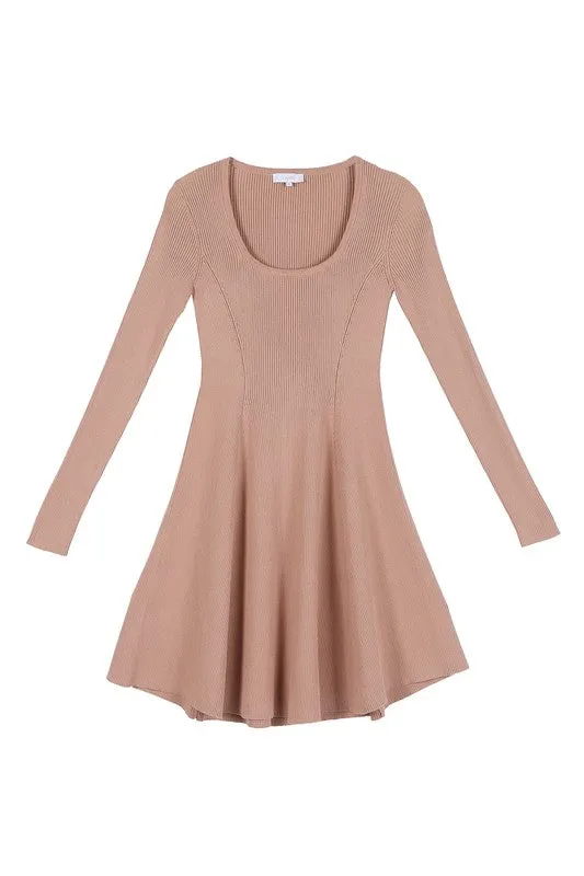 themeisles Knitted fit and flare dress