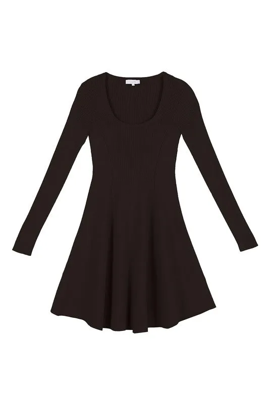 themeisles Knitted fit and flare dress