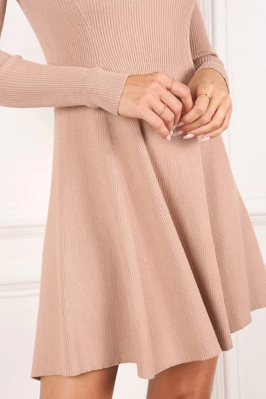 themeisles Knitted fit and flare dress