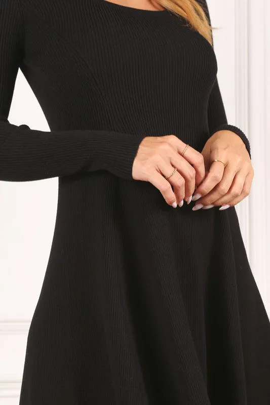 themeisles Knitted fit and flare dress