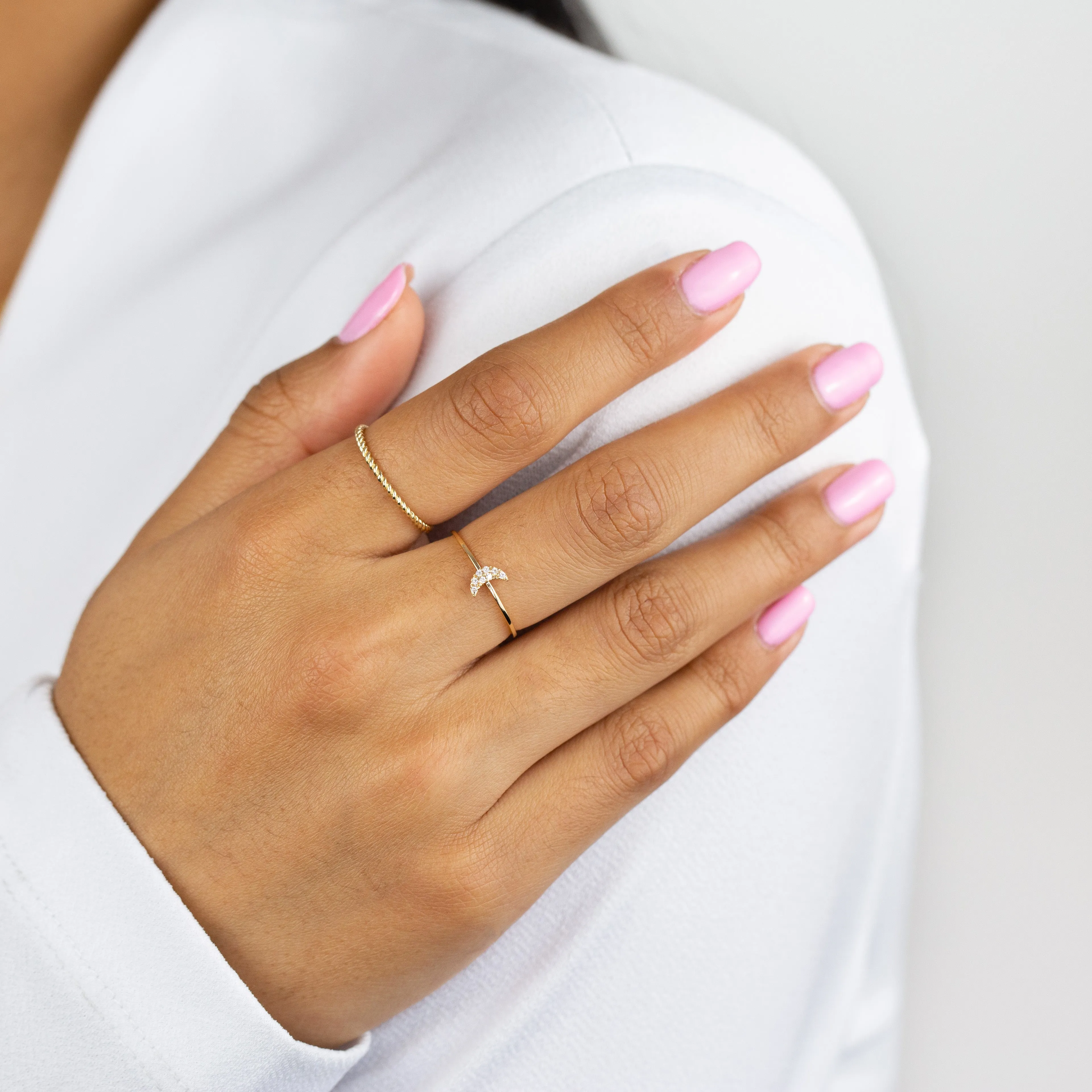 Thin Rope Ring 14K