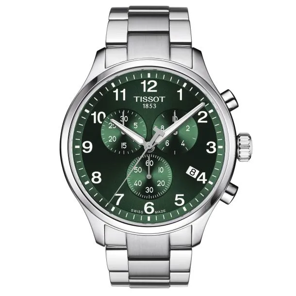 Tissot Chrono XL Classic Mens Stainless Steel Green Dial Watch