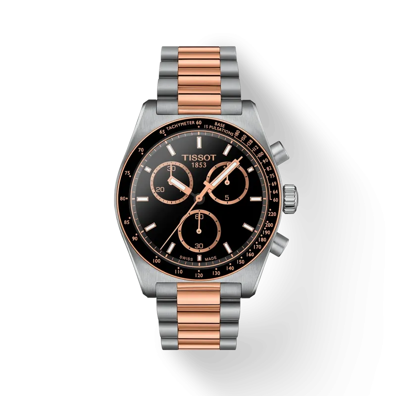 Tissot PR516 Chronograph Quartz 40mm Rose Gold-Black Men's Watch T1494172205101