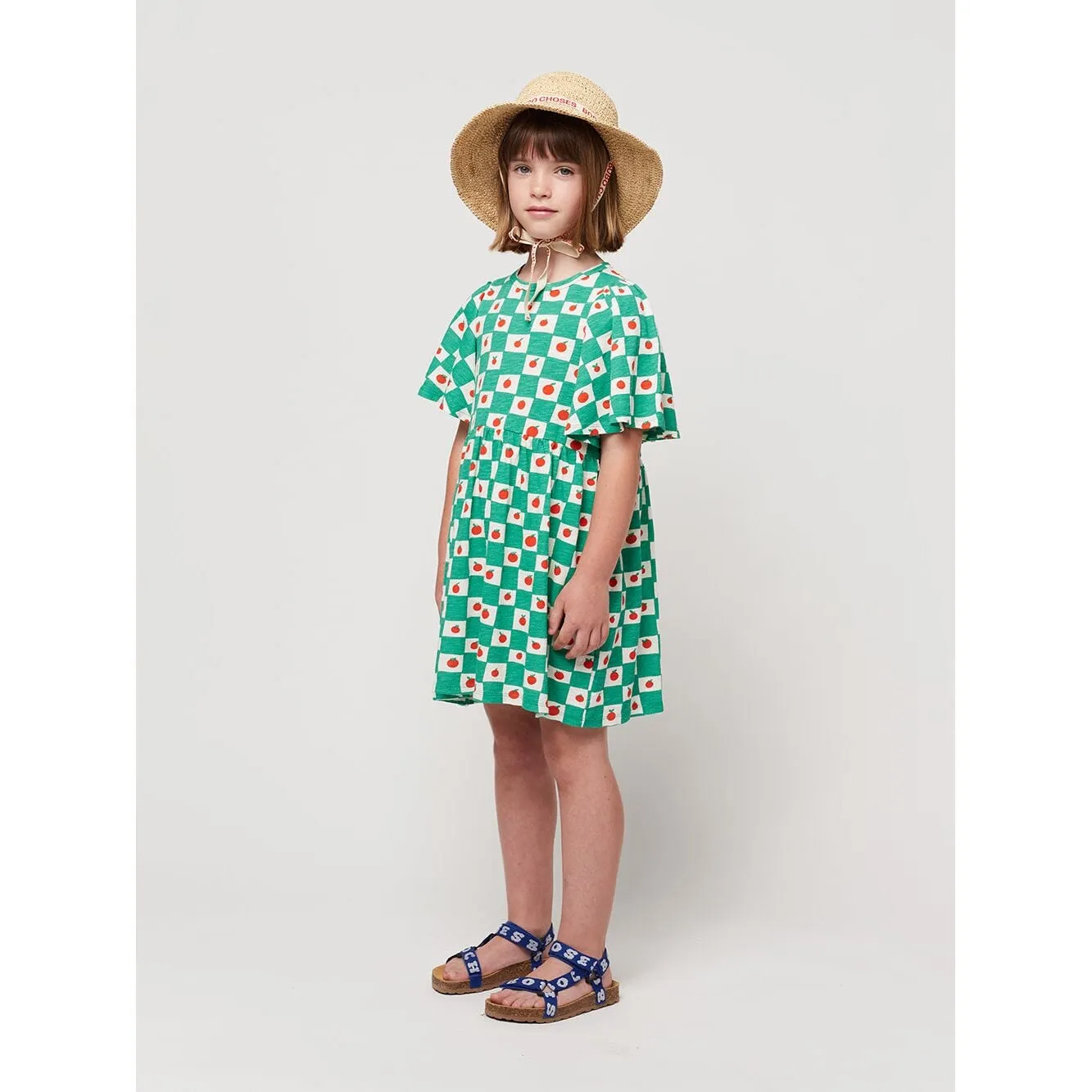 Tomato All Over Ruffle Sleeves Dress
