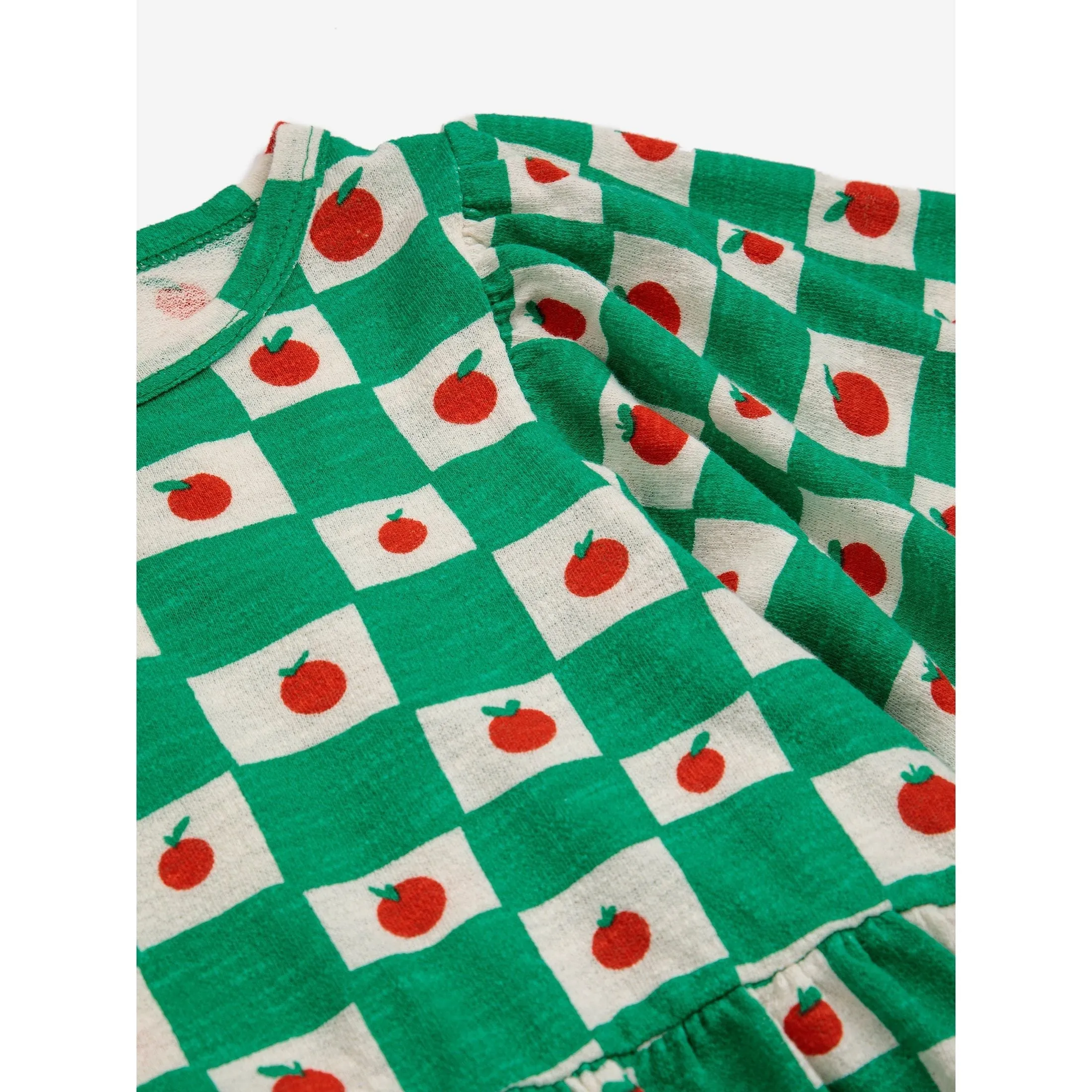Tomato All Over Ruffle Sleeves Dress