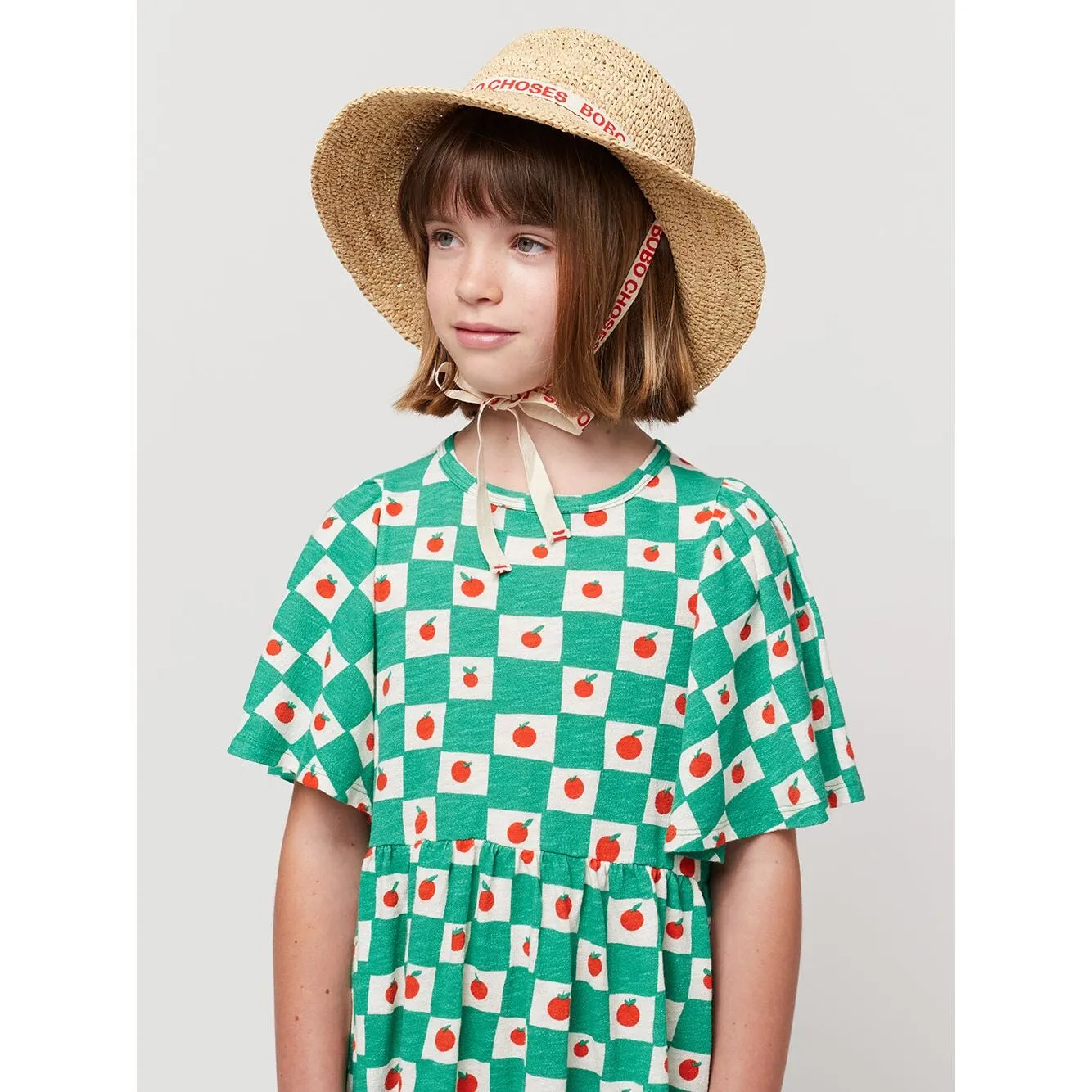Tomato All Over Ruffle Sleeves Dress