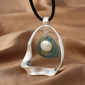 Trend Geometric Resin Necklace New in Long Chains Goth Accessories