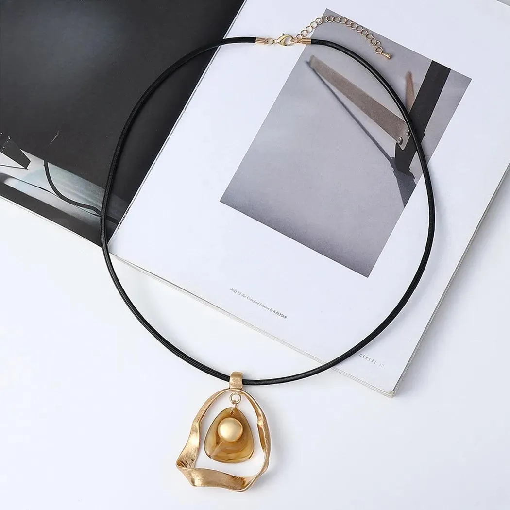 Trend Geometric Resin Necklace New in Long Chains Goth Accessories