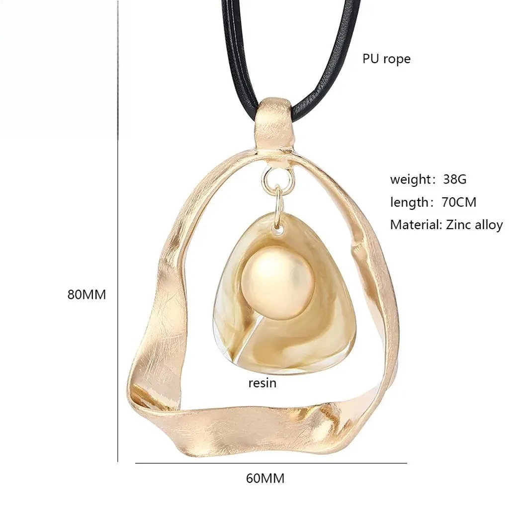 Trend Geometric Resin Necklace New in Long Chains Goth Accessories