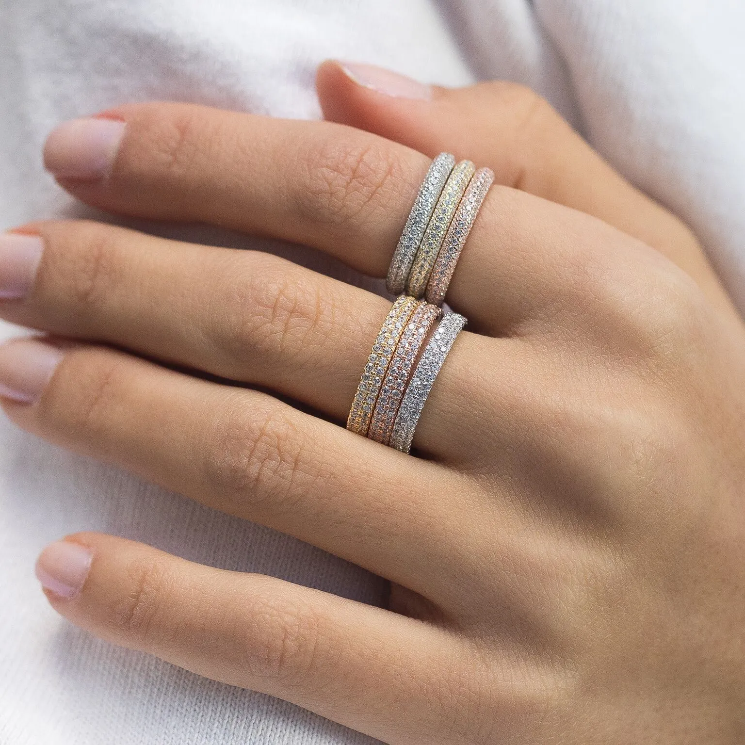 Trio Pave Rings