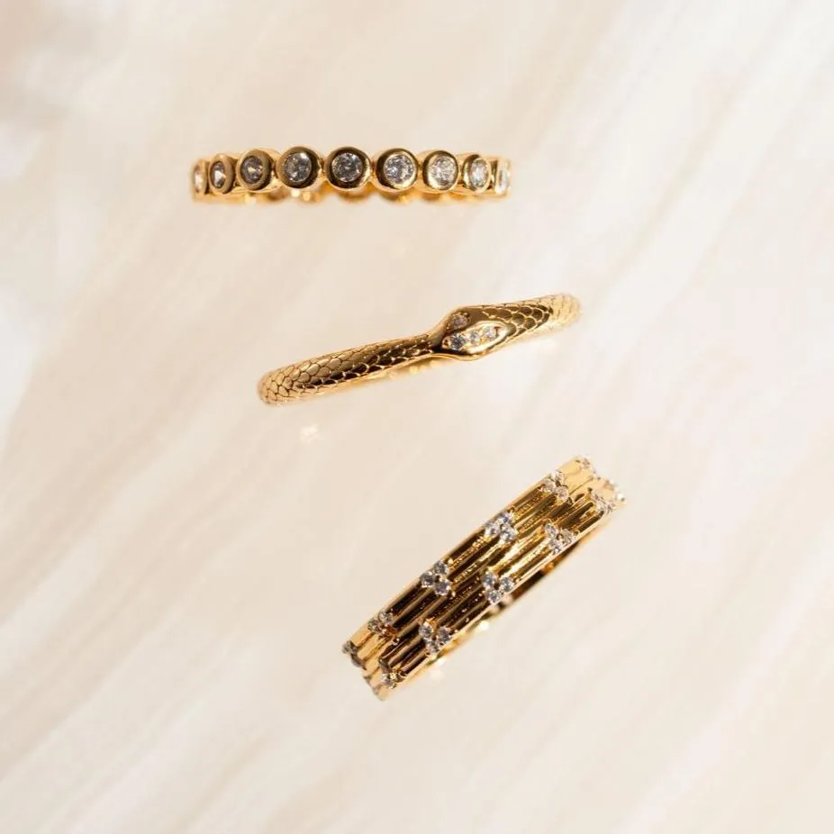 Trio Stone CZ Ring