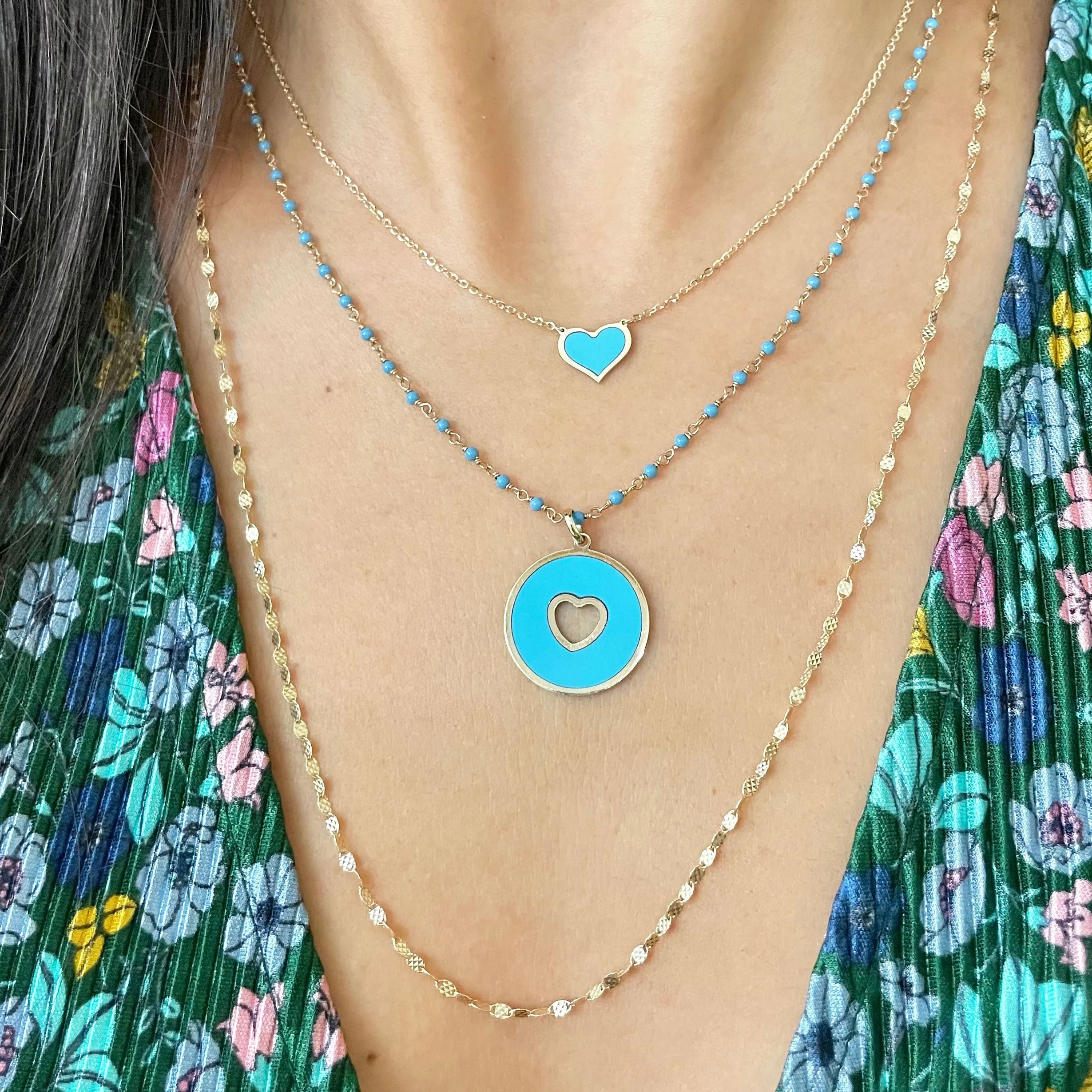 Turquoise Single Heart Necklace