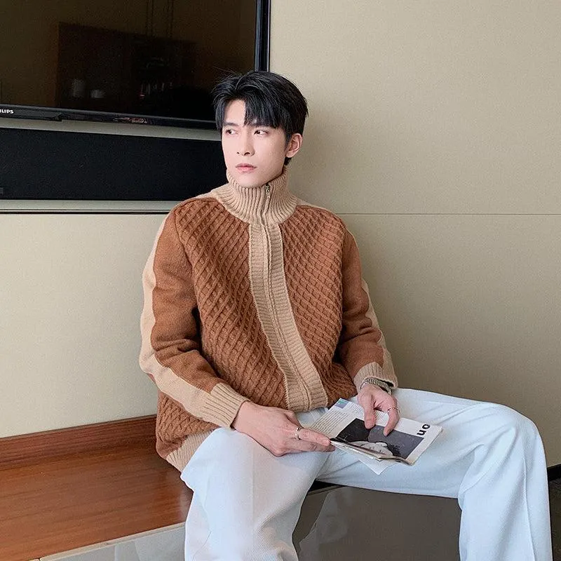 Turtleneck Knitted Cardigan